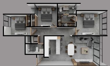 DEPARTAMENTO EN VENTA MERIDA, CHOLUL, DISTRITO LAHUN, MOD. 3 REC, NOV 2026.
