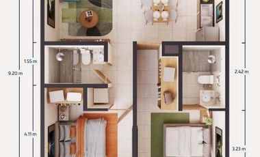 DEPARTAMENTO EN VENTA MERIDA, TEMOZON NORTE, XO'OK LIVING, MOD. B, DIC 2028.