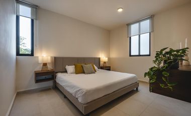 DEPARTAMENTO EN VENTA MERIDA, CONKAL, PRIVADA EMANA, MOD. JARDIN, LISTO.