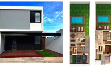 CASA EN VENTA MERIDA, PRIVADA PRADERAS DEL MAYAB, MOD, BAMBU, LISTA.