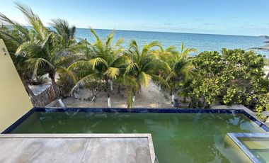 CASA EN VENTA MERIDA, TELCHAC PUERTO, FRENTE AL MAR, EQUIPADA, LISTA.