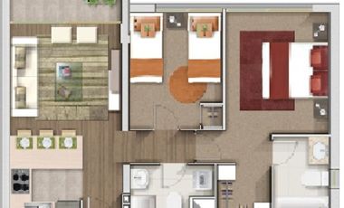 HERMOSO DEPARTAMENTO 2D 2B 1E, VICUÑA MACKENNA