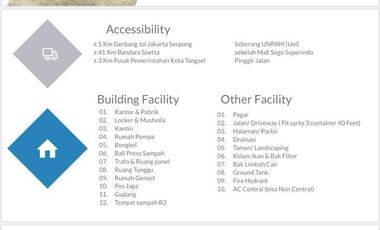 Dijual gudang pabrik kantor cocok untuk investasi di Serpong Tangerang