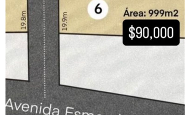 COSTA ESMERALDA / SAN CARLOS  / TERRENO / 999 m2 / EXCLUSIVO