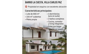 VENDO HERMOSA CASA – BARRIO LA CUESTA, VILLA CARLOS PAZ Propiedad