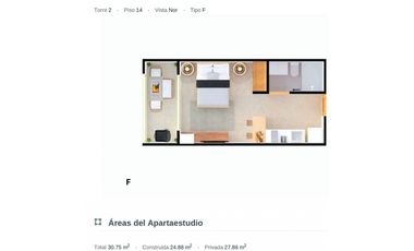 Apartamento 31 M2 en Proyecto Santa Marina - Santa Marta