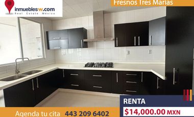 CASA AMUEBLADA EN RENTA EN FRESNOS TRES MARIAS, MORELIA