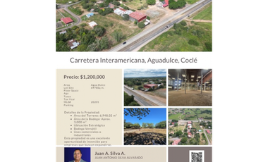Venta de Terreno 6978m2 con Bodega en Via Pcpal, Aguadulce, Coclé