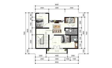 Rumah Bonus Kolam Renang Jl. Damai Tipe Bali 110/171. SHM PBG