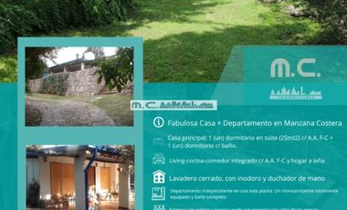 V84. CUESTA BLANCA.FABULOSA CASA + DEPARTAMENTO c/1.800 mt2 de PARQUE