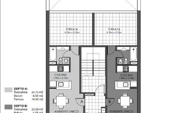 EN VENTA Monoambiente c/Balcón + Terraza Exclusiva -Córdoba 2600, Rosario.