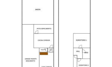 Casa sobre lote de 8.66x36 con local, garage y terraza, Mataderos.