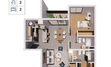 Departamento en pozo en venta de 2 dormitorios en Godoy Cruz