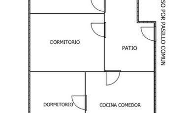 PH en planta baja al fondo con patio, 4 ambientes, Ciudadela.
