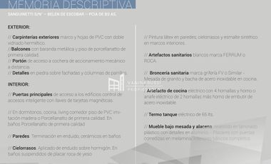 Departamento en venta de 2 dormitorios en Belén de Escobar