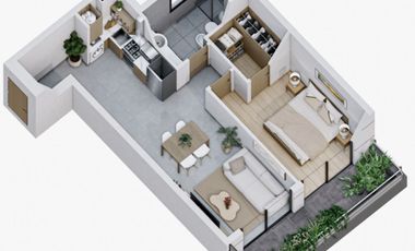 Departamento en pozo venta de 1 dormitorio en Barrio Bombal