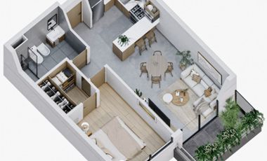 Departamento en pozo venta de 1 dormitorio en Barrio Bombal