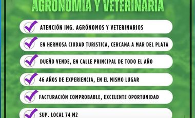 FONDO DE COMERCIO DE AGROVETERINARIA CON 46 AÑOS DE ÉXITO EN MIRAMAR CENTRO