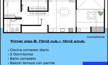 Departamento en venta de 2 dormitorios c/ cochera en Costa Azul