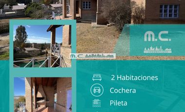 V195. ICHO CRUZ SIERRA. CASA C/PILETA, GALERIA, DOS DORMITORIOS