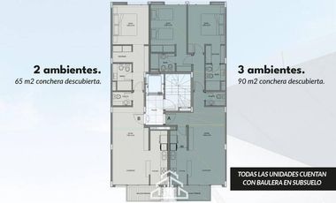 VENTA departamento de 2 y 3 ambientes a estrenar Chauvin