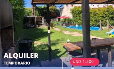 Casa en alquiler temporario de 4 dormitorios c/ cochera en San Miguel