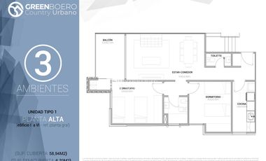 Departamento en venta de 3 ambientes en Belén de Escobar