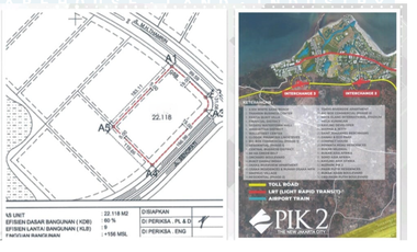 Disewakan Cepat Tanah Komersial Jl Thamrin PIK 2 Jakarta Utara