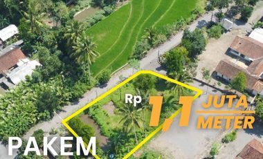 Jual Tanah Pekarangan Pakem View Sawah dan Gunung Udara Sejuk Asri