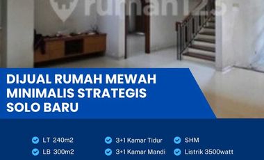 Dijual Rumah Minimalis Cluster Elite,Strategis Solo Baru Luas 240m2