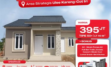 Jual Rumah Siap Huni 3 Kamar Tidur Punya 2 Kamar Mandi Area Cot Iri-Ulee Kareng Banda Aceh