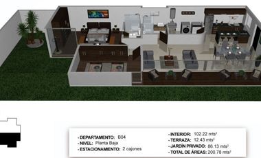 Departamento PLANTA BAJA CON JARDIN EN VENTA