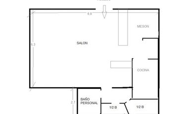 VENTA  Local Comercial de 76 m2, Av. Providencia. Metro Baquedano