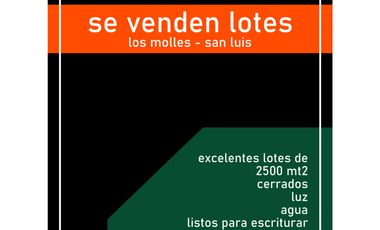 VENTA DE  LOTES DE CAMPO DE  EN LOS MOLLES - SAN LUIS