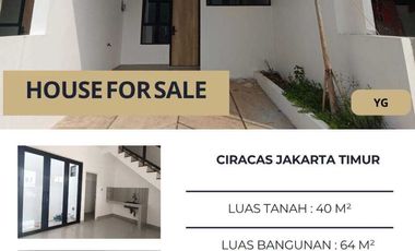 Rumah Townhouse Cantik Di Ciracas Jakarta Timur
