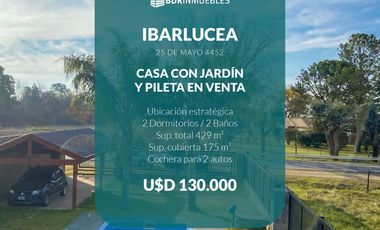 VENTA CASA SOBRE RUTA  IBARLUCEA. PISCINA. U$S105.000 OPORTUNIDAD