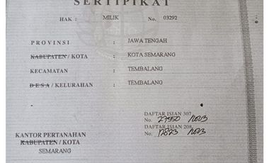 Tanah lingkungan kos di Ring 1 Tembalang