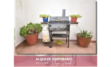 ALQUILER TEMPORARIO 3 amb con cochera Playa Grande MdP