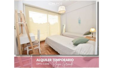 ALQUILER TEMPORARIO 3 amb con cochera Playa Grande MdP