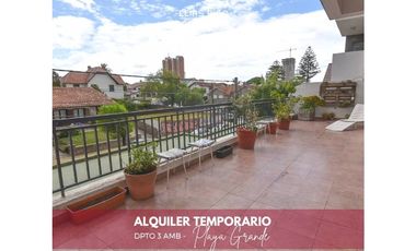 ALQUILER TEMPORARIO 3 amb con cochera Playa Grande MdP
