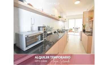 ALQUILER TEMPORARIO 3 amb con cochera Playa Grande MdP