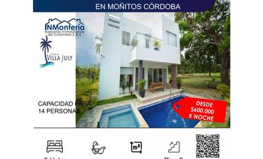 SE ARRIENDA CABAÑA EN MOÑITOS CÓRDOBA