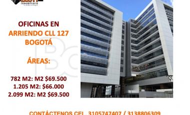 ARRIENDO OFICINAS 782 M2, 1.205 M2 Y 2.099 M2 EN CLL 127