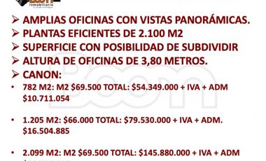ARRIENDO OFICINAS 782 M2, 1.205 M2 Y 2.099 M2 EN CLL 127