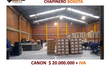 BODEGA EN ARRIENDO 1.200 M2 LIBRES 480 M2 CHAPINERO
