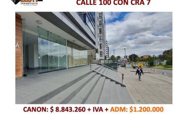 ARRIENDO LOCAL 112 M2 EN CALLE 100 CON 7