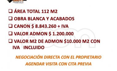 ARRIENDO LOCAL 112 M2 EN CALLE 100 CON 7