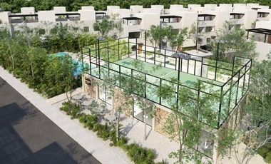 CASA EN VENTA EN PLAYA DEL CARMEN 3 HABITACIONES CON GYM, AREA DE YOGA, CANCHA PADEL