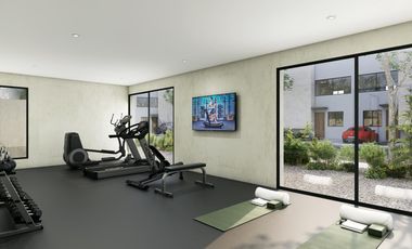CASA EN VENTA EN PLAYA DEL CARMEN 3 HABITACIONES CON GYM, AREA DE YOGA, CANCHA PADEL
