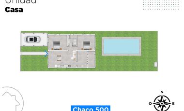 Casa dos dormitorio, con jardín y pileta. Barrio Santa Rita.